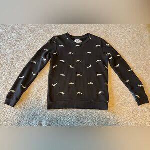 EUC - Unique Zoe Karssen Embroidered Revolver Sweatshirt (Silver & Black)